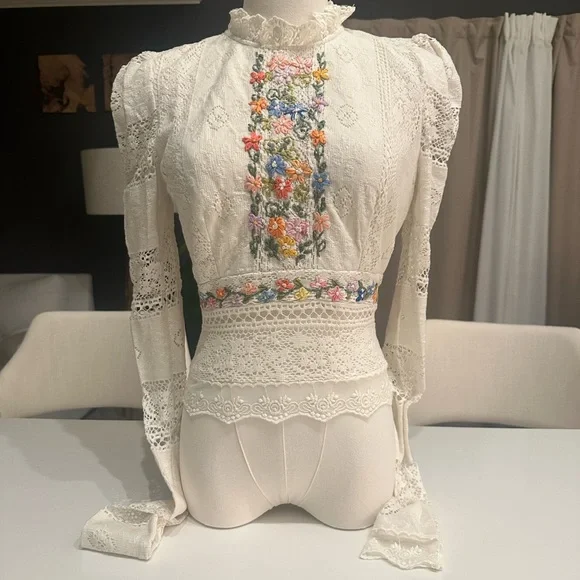 Free People Garden Grace Top xs - Picture 5 of 11